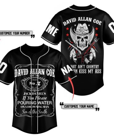 Customizable David Allan Coe Baseball Jersey – Personalized Name & Number, Bold Design