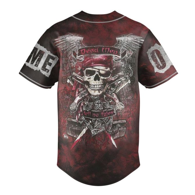 Custom Pirate Baseball Jersey - Personalized Name & Number - Dead Men Tell No Tales Design - Image 3
