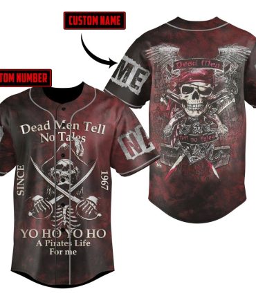 Custom Pirate Baseball Jersey - Personalized Name & Number - Dead Men Tell No Tales Design