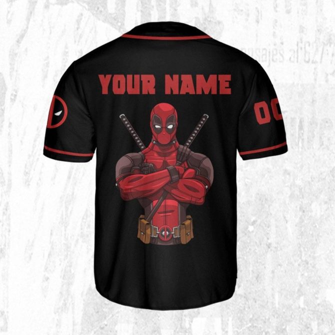 Customizable Deadpool Baseball Jersey For Kids/Youth/Adults – Personalize Your Style! - Image 4