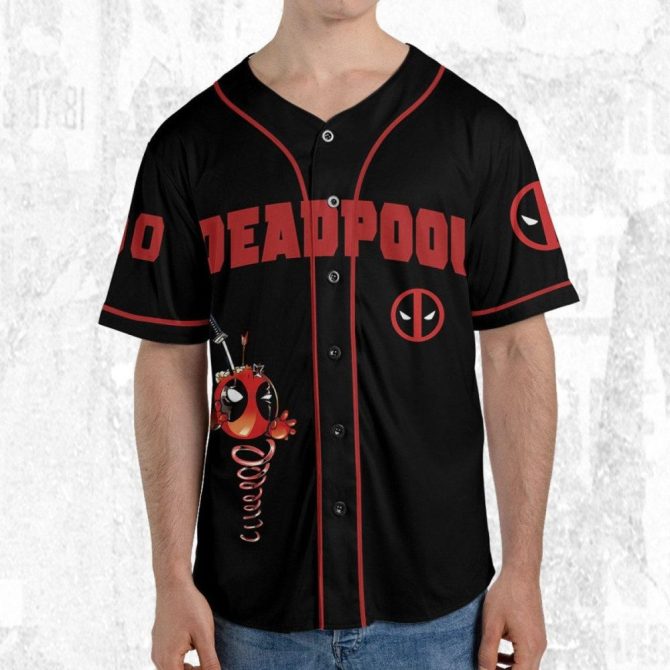 Customizable Deadpool Baseball Jersey For Kids/Youth/Adults – Personalize Your Style! - Image 5