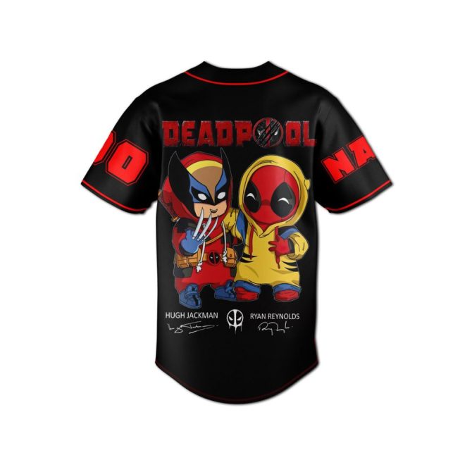 Custom Deadpool & Wolverine Baseball Jersey - Personalized Name & Number Gift - Image 3