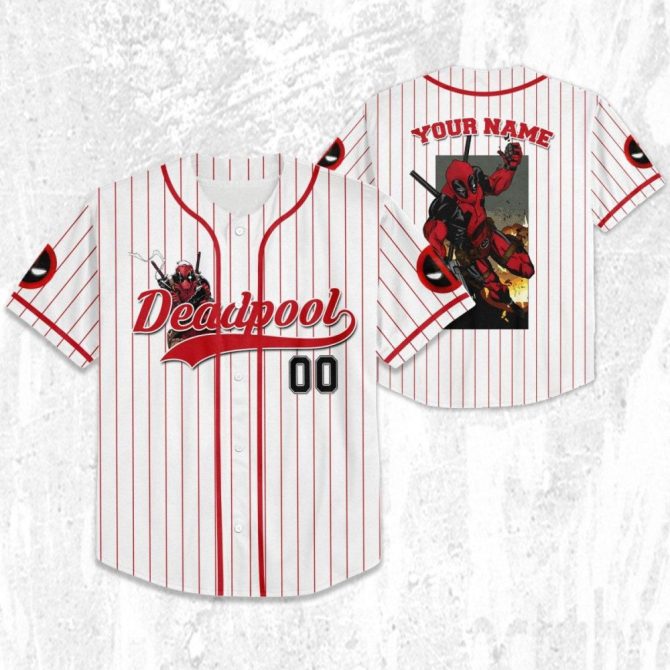 Custom Deadpool Baseball Jersey – Personalized For Kids, Youth, Adults – Unique Gift Idea! - Image 3