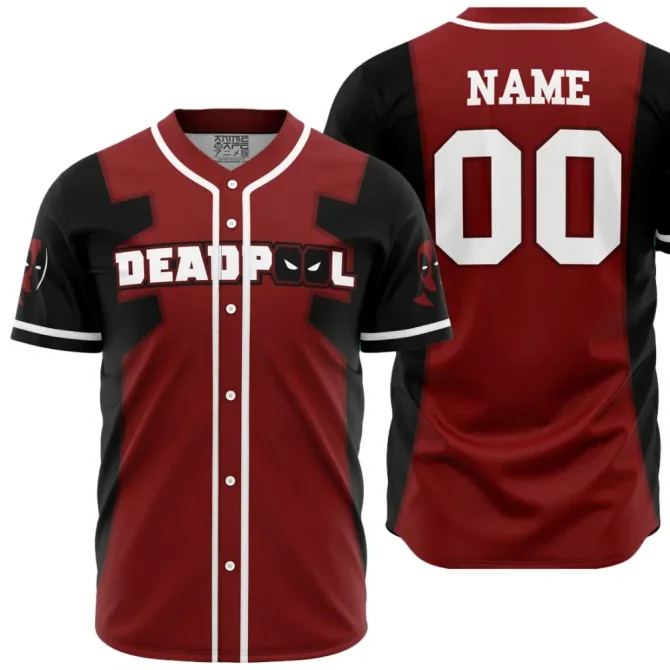 Customizable Deadpool Jersey - Add Your Name & Number - Bold & Stylish Fan Apparel