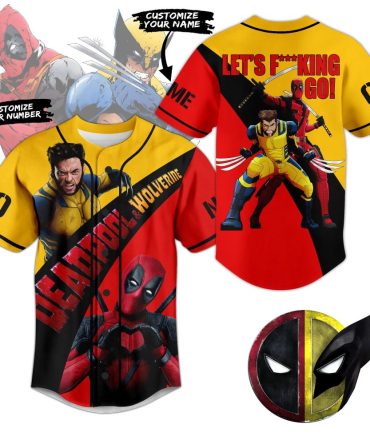 Custom Deadpool & Wolverine Baseball Jersey - Personalized Name & Number, Limited Edition