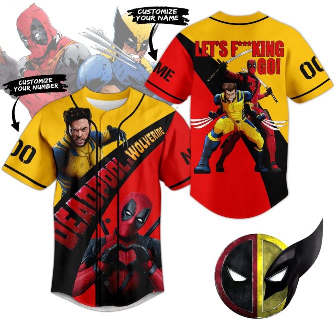 Custom Deadpool & Wolverine Baseball Jersey - Personalized Name & Number, Limited Edition