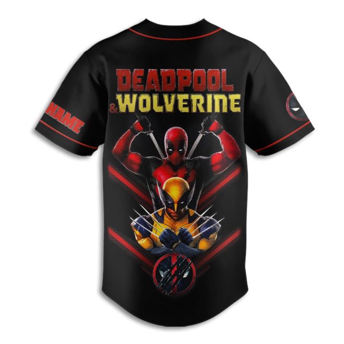 Custom Deadpool & Wolverine Baseball Jersey - Personalized Superhero Fan Gear - Image 3