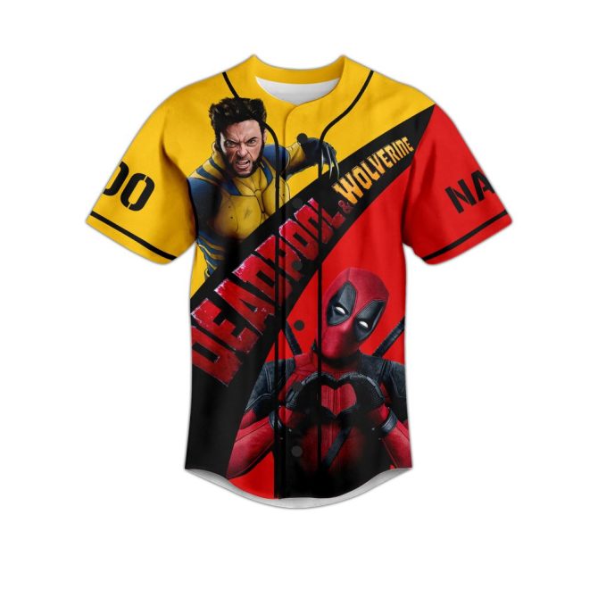 Custom Deadpool & Wolverine Baseball Jersey - Personalized Name & Number, Limited Edition - Image 2