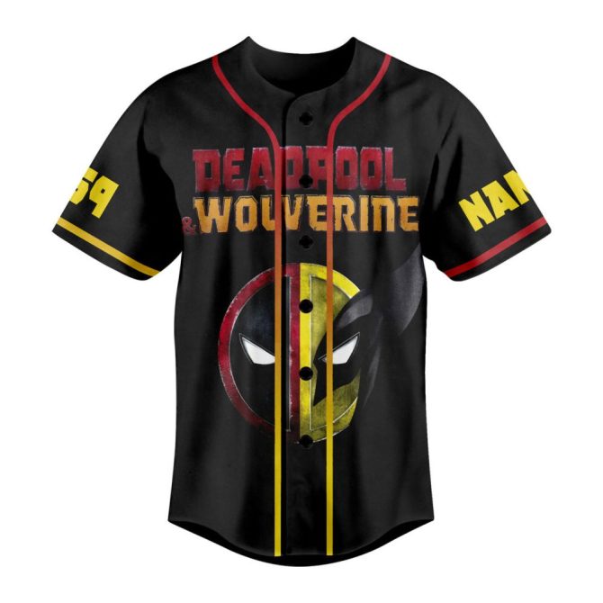 Custom Deadpool & Wolverine Baseball Jersey – Add Name & Number – Unique Superhero Gift - Image 2