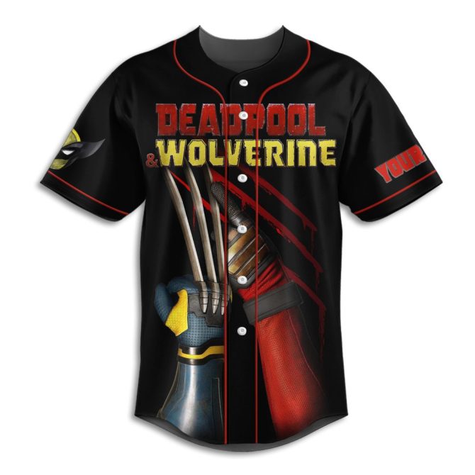 Custom Deadpool & Wolverine Baseball Jersey - Personalized Superhero Fan Gear - Image 2