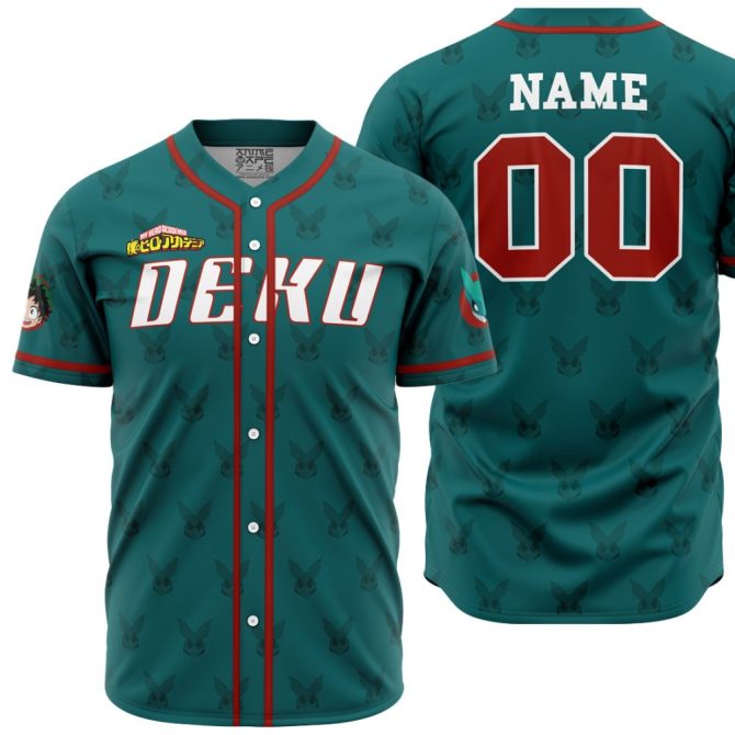 Custom Anime Baseball Jersey - Personalized Deku Design For Fans