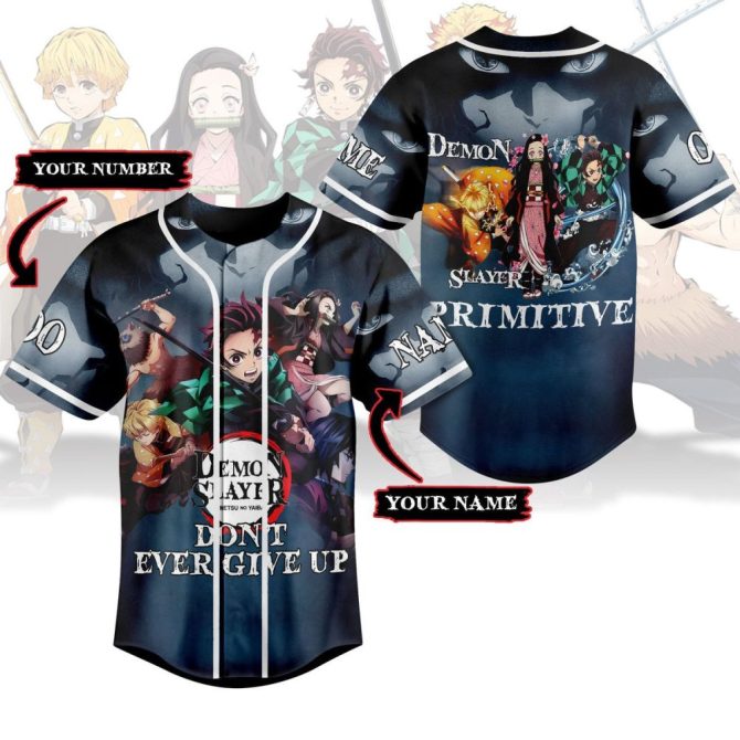Demon Slayer Custom Jersey – Personalize Name & Number – Anime Fan Gift