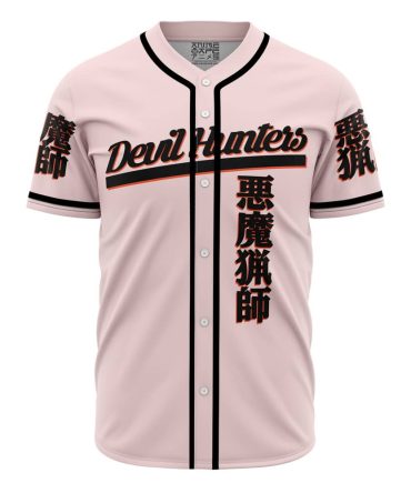 Devil Hunter Anime Jersey - Stylish Pink & Black Baseball Shirt For Fans