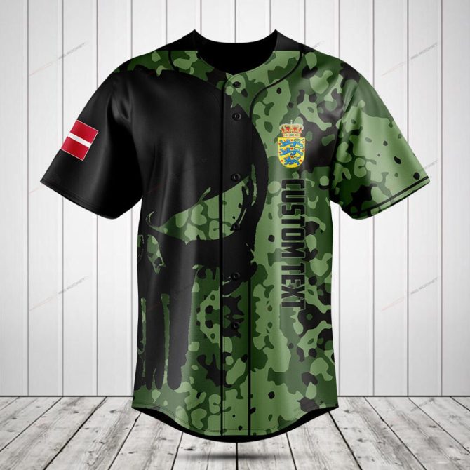 Custom Camouflage Baseball Jersey – Personalize With Your Text & Flag Design