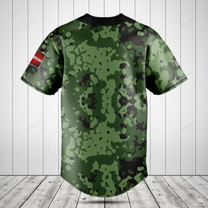Customizable Danish Flag Baseball Jersey - Personalized Name & Camo Design, Perfect Gift! - Image 2