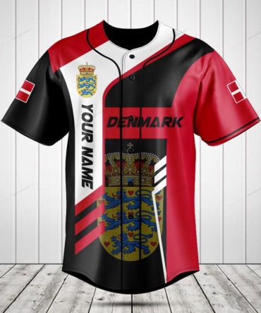 Custom Denmark Flag Baseball Jersey – Personalized Sportswear For Fans