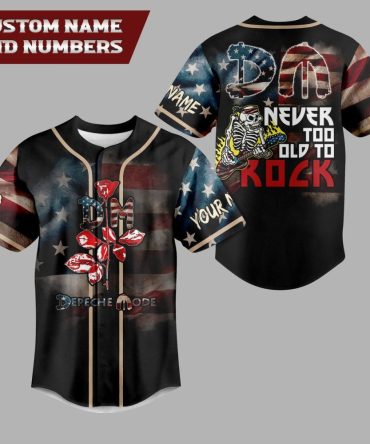 Custom Depeche Mode Baseball Jersey - American Flag Rock Design, Personalize Name & Number