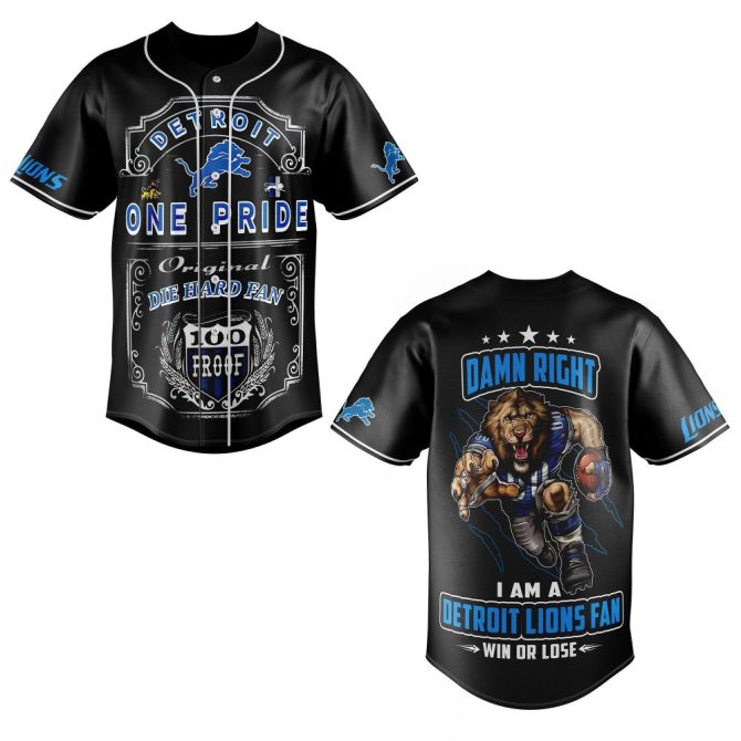 Detroit Lions Fan Jersey - Bold Design For Die-Hard Supporters , One Pride Apparel
