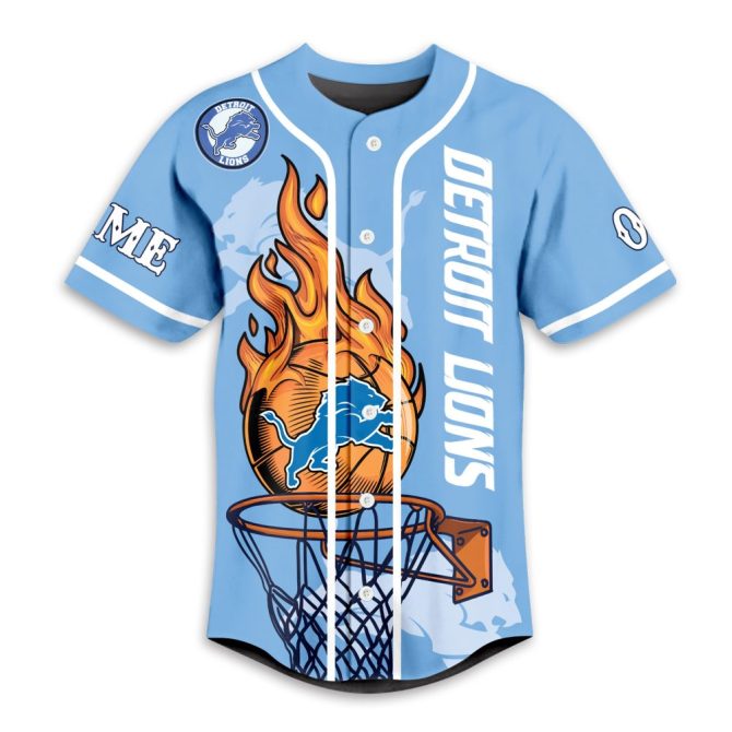 Customizable Detroit Lions Basketball Jersey - Personalized Name & Number - Image 2