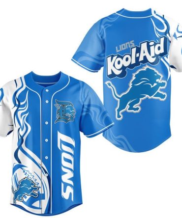 Limited Edition Lions Kool-Aid Blue Baseball Jersey - Bold Fan Apparel