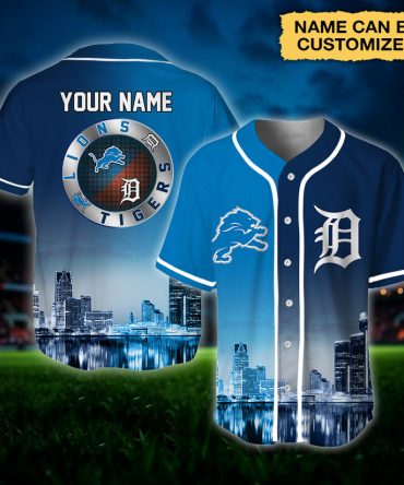 Customizable Detroit Sports Jersey - Personalized Name & Iconic Skyline Design