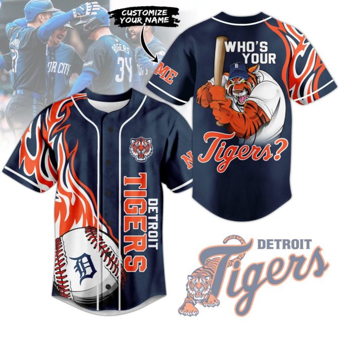 Custom Detroit Tigers Jersey - Personalize Your Name & Show Team Spirit!
