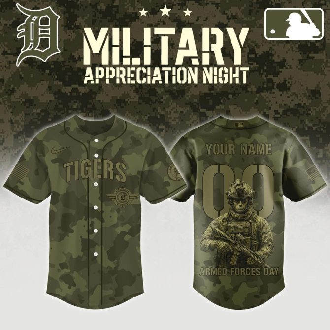 Custom Camouflage Baseball Jersey - Military Appreciation Night Edition