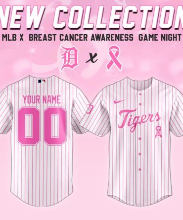 Mlb Pink Stripe Jersey - Custom Name & Number , Breast Cancer Awareness Edition