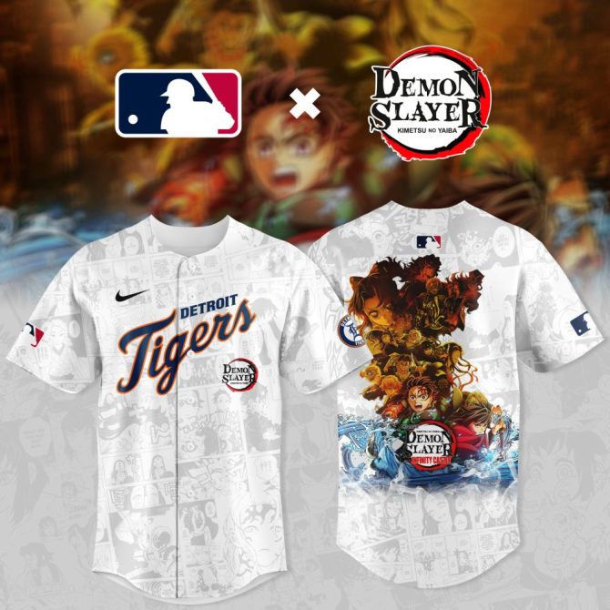 Limited Edition Detroit Tigers X Demon Slayer Jersey – Official Mlb Anime Collab