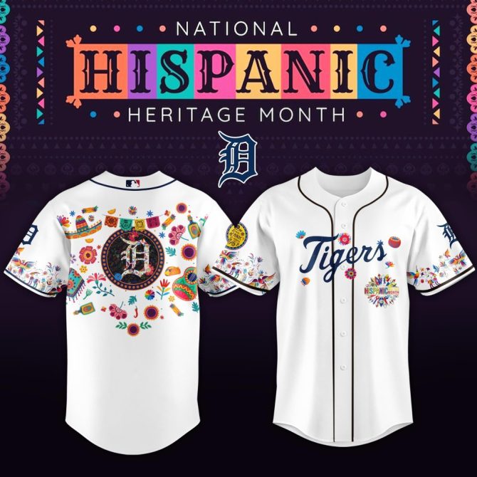 Celebrate Heritage: Limited Edition Detroit Tigers Hispanic Month Jersey – Vibrant Design, Premium Fabric