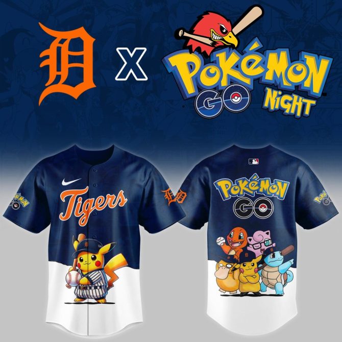 Exclusive Detroit Tigers X Pokémon Go Night Baseball Jersey – Limited Edition Collector'S Item!