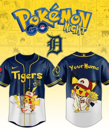 Custom Pokémon Night Jersey – Pikachu Baseball Design , Perfect Gift For Fans!