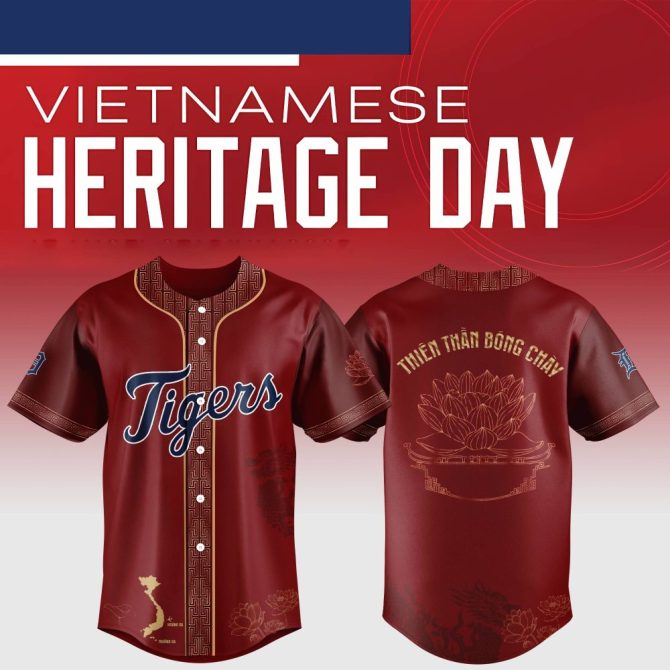 Celebrate Vietnamese Heritage Day With Stylish Tigers Baseball Jersey – Limited Edition!