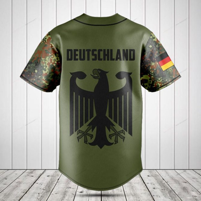 Custom German Eagle Camo Baseball Jersey - Personalized Name & Flag, Stylish Sportswear - Image 2