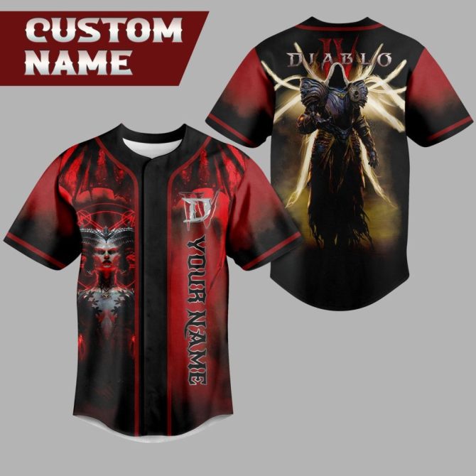 Custom Diablo-Themed Jersey Shirt - Personalized Gamer Apparel Gift