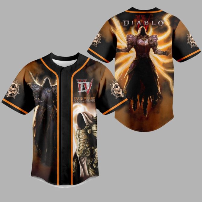 Epic Diablo Iv Inarius Baseball Jersey - Unleash Your Inner Hero With Premium Gaming Apparel!