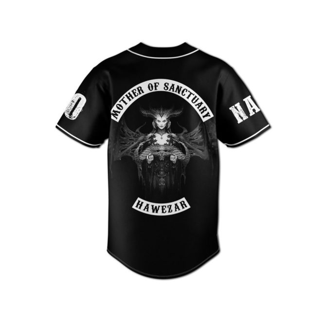 Custom Diablo Vi Baseball Jersey - Hail Lilith Design, Personalized Name & Number - Image 3