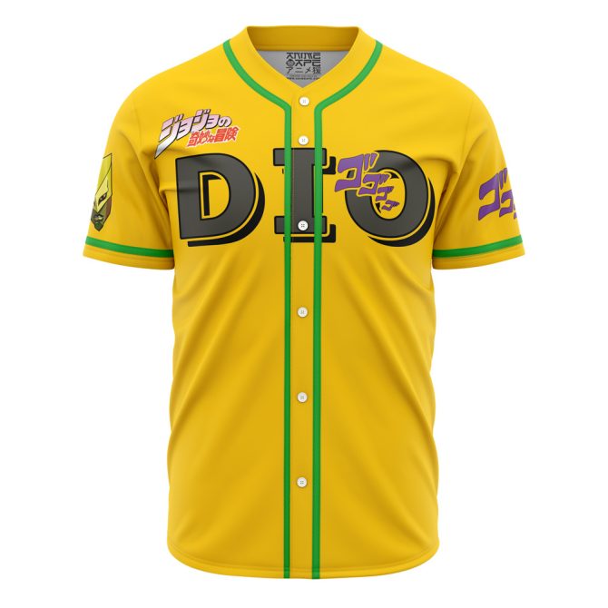 Anime-Inspired Yellow Baseball Jersey - Bold Dio Design - Stand Out In Style!