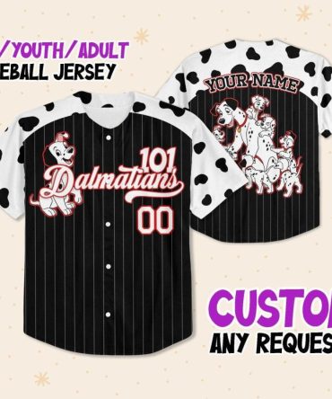 Custom 101 Dalmatians Baseball Jersey For Kids/Youth/Adults – Personalize Your Style!