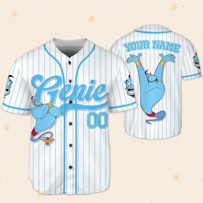 Custom Genie Baseball Jersey For Kids/Youth/Adults - Personalize With Any Name! - Image 6