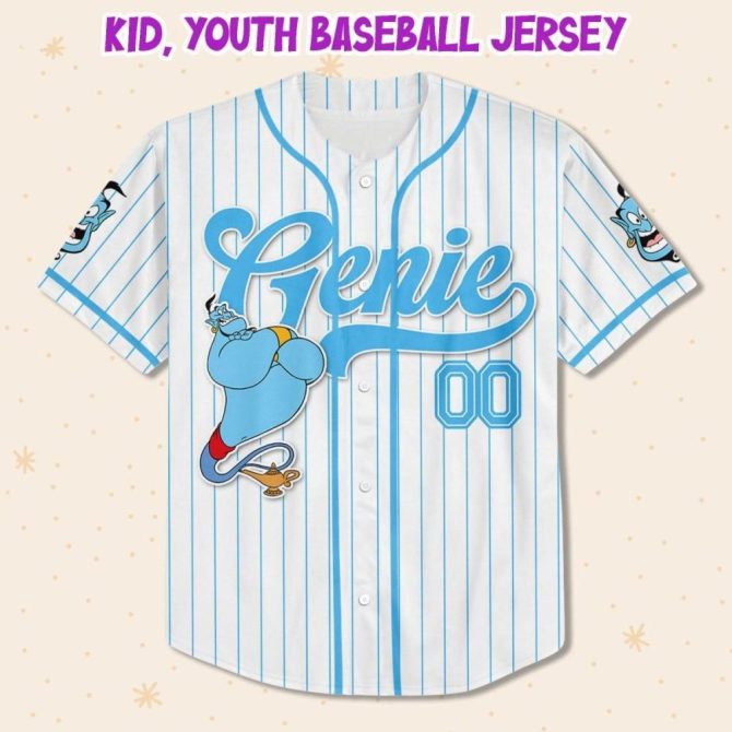 Custom Genie Baseball Jersey For Kids/Youth/Adults - Personalize With Any Name! - Image 3
