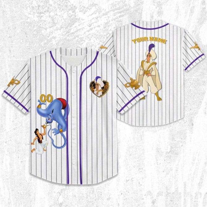Customizable Genie-Themed Baseball Jersey For Kids/Youth/Adults – Add Your Name! - Image 3