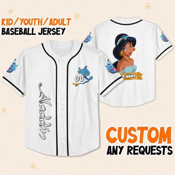 Custom Aladdin Baseball Jersey For Kids/Youth/Adults – Personalize Your Style Now! - Image 2