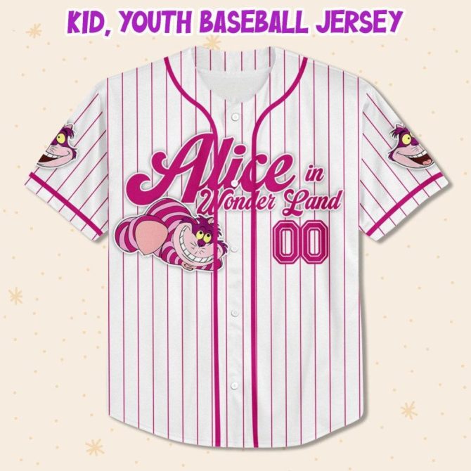 Custom Alice In Wonderland Baseball Jersey - Kids/Youth/Adult - Personalized Name & Number - Image 3