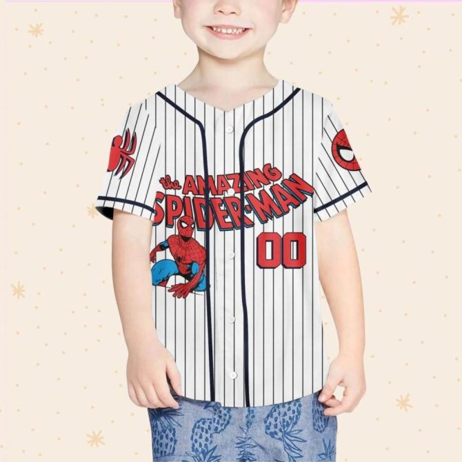Custom Spider-Man Baseball Jersey For Kids/Youth/Adults - Add Your Name! - Image 5