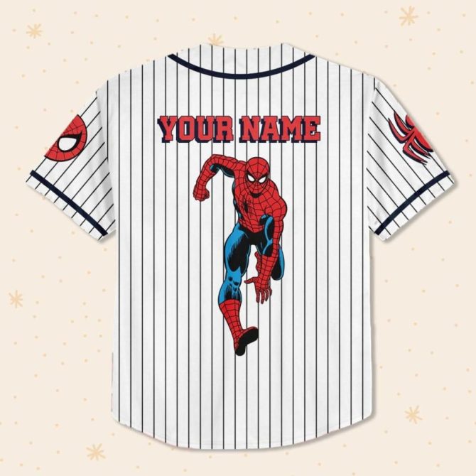Custom Spider-Man Baseball Jersey For Kids/Youth/Adults - Add Your Name! - Image 4