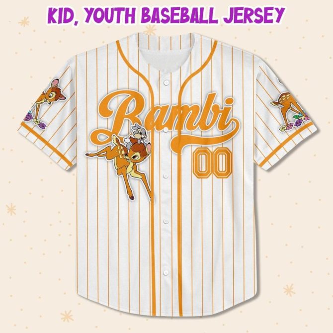 Custom Bambi Baseball Jersey - Personalized Kids/Youth/Adult Sizes Available! - Image 3