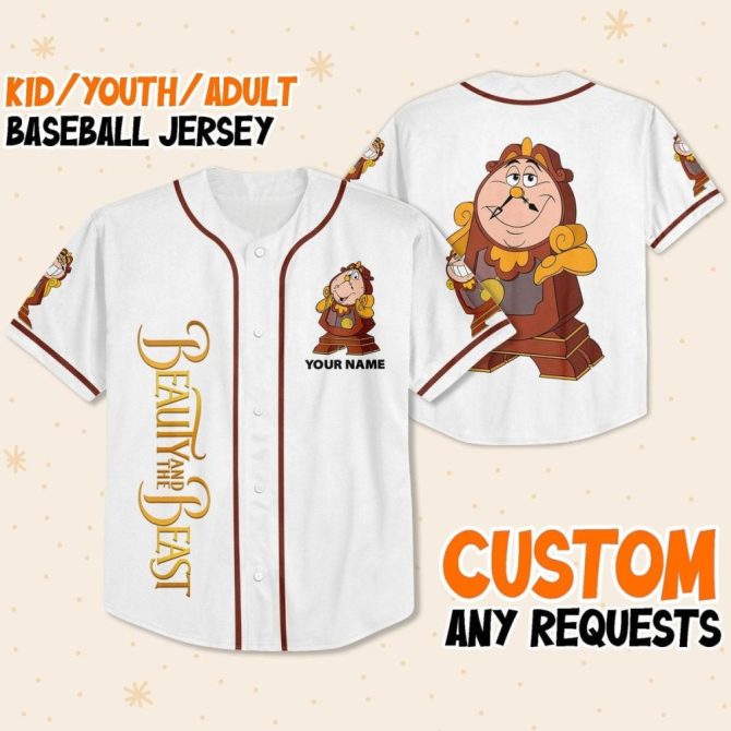 Customizable Beauty & The Beast Baseball Jersey For Kids/Youth/Adults - Add Your Name!