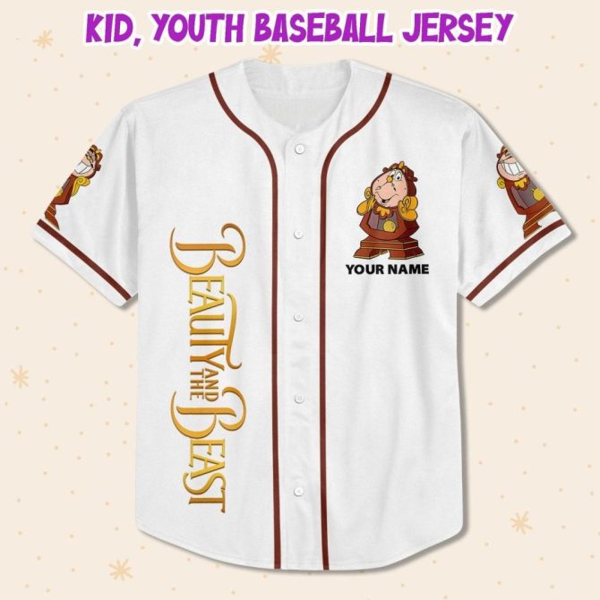 Customizable Beauty & The Beast Baseball Jersey For Kids/Youth/Adults - Add Your Name! - Image 3