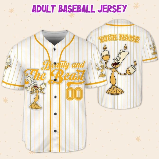 Custom Beauty And The Beast Baseball Jersey For Kids/Youth/Adults – Personalize Your Name! - Image 6